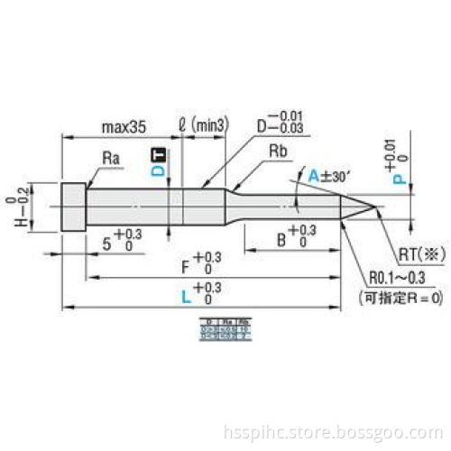 Automobile Die R 0.1 ~ 0.3 Hss Punches MISUMI Sharp Tip Ang